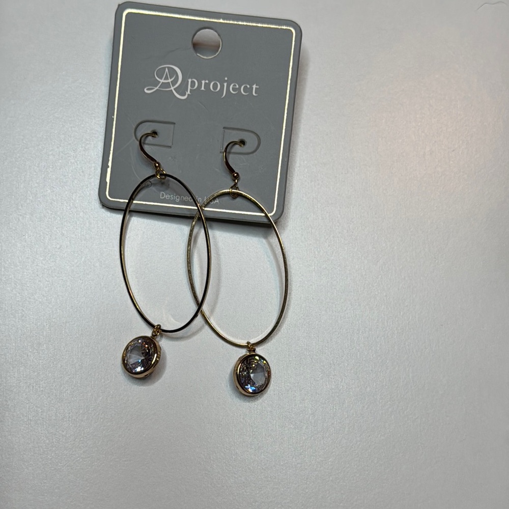 Gold Oval Earrings